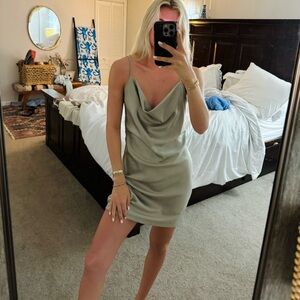 Revolve Silk light green dress